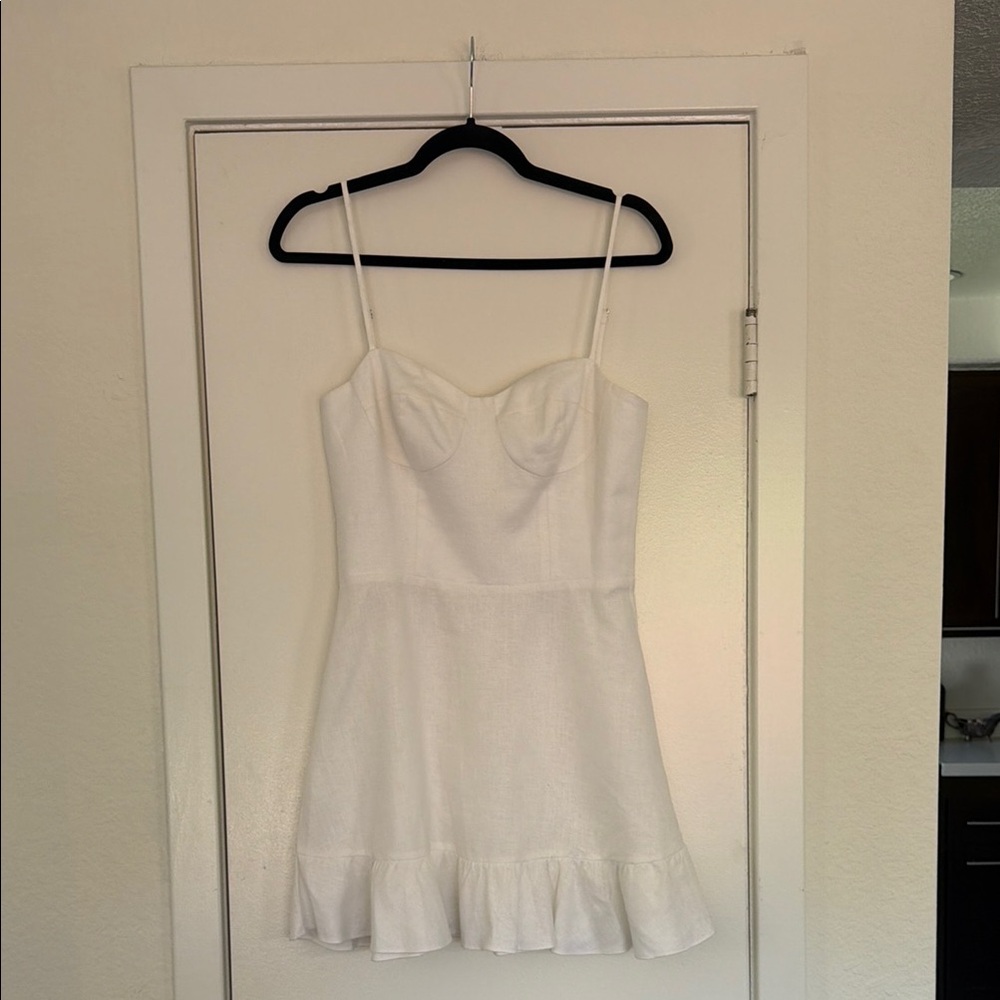 Reformation White Spaghetti Strap Mini Dress - Unbranded